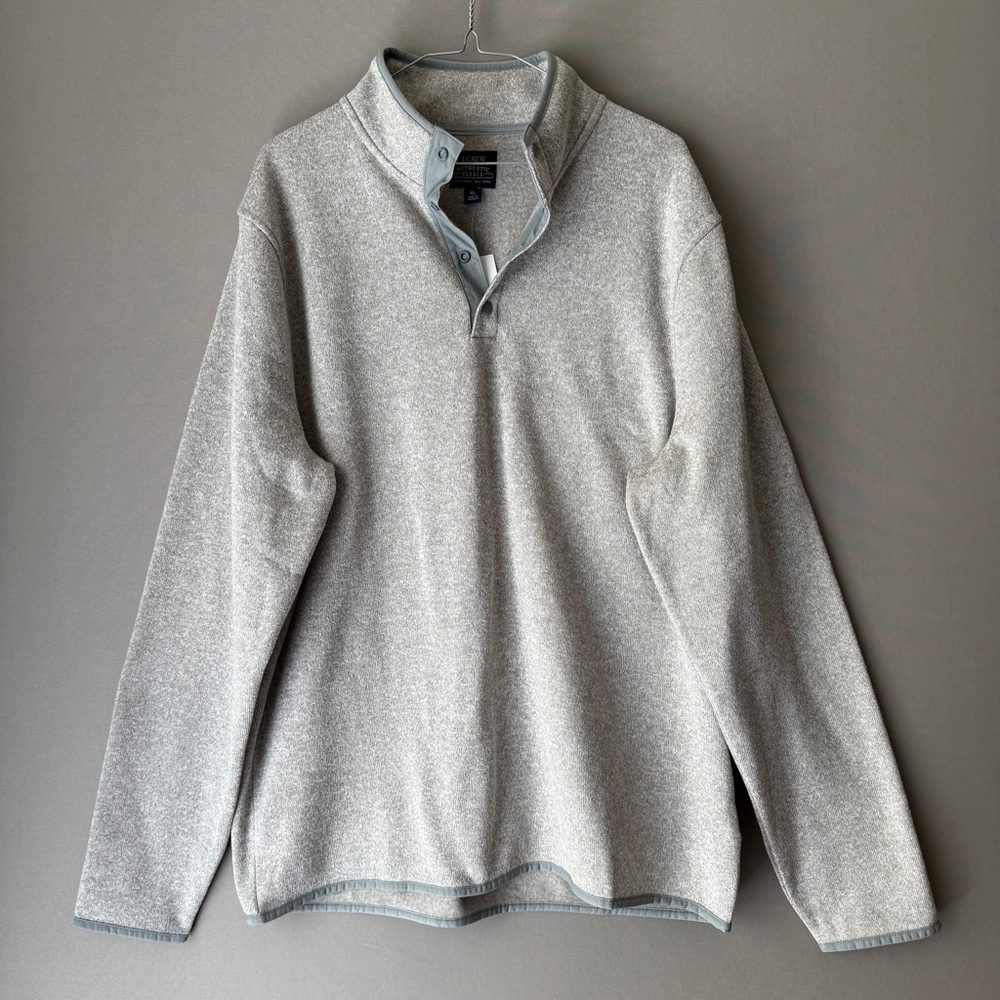 J.Crew‎ sz XL beige gray fleece pullover NWT